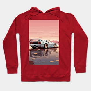 Italian White F40 Classic Car Poster Hoodie